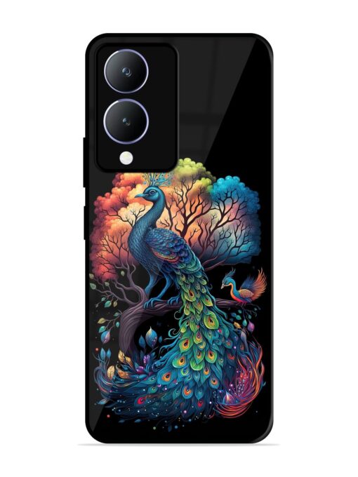 Peacock Tree Art Glossy Metal Phone Cover for Vivo Y28 (5G) Zapvi