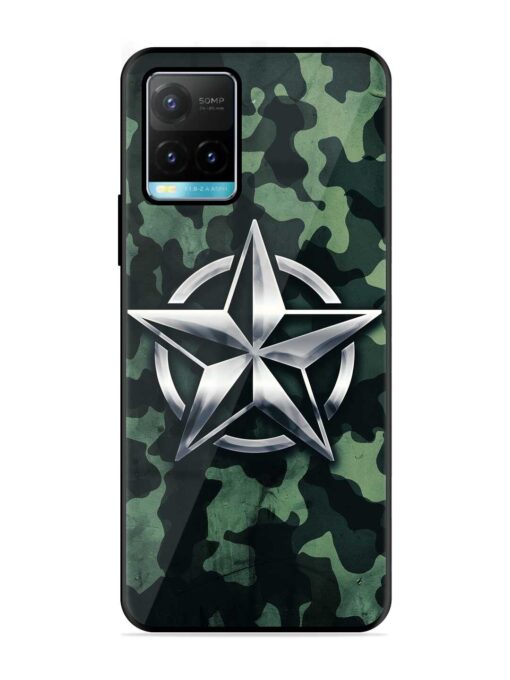 Indian Army Star Design Glossy Metal Phone Cover for Vivo Y33S