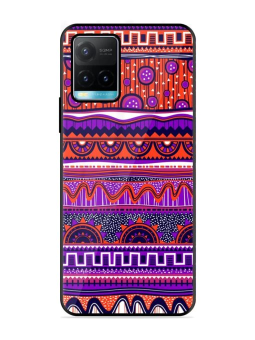 Ethnic Seamless Pattern Glossy Metal TPU Phone Cover for Vivo Y33S