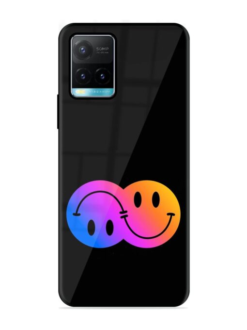 Gradient Smile Art Glossy Metal TPU Phone Cover for Vivo Y33S