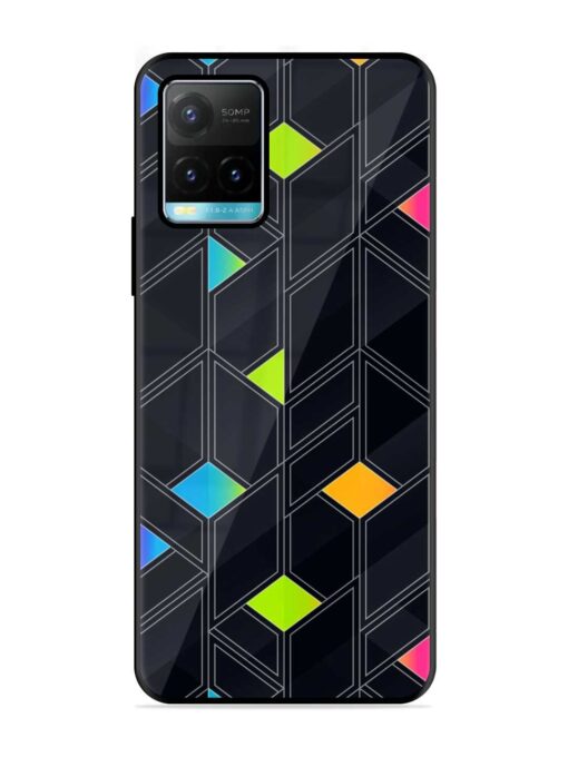 Abstract Mosaic Seamless Glossy Metal Phone Cover for Vivo Y33S