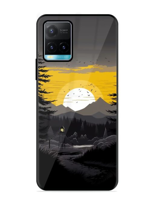 Sunset Vector Glossy Metal Phone Cover for Vivo Y33S Zapvi