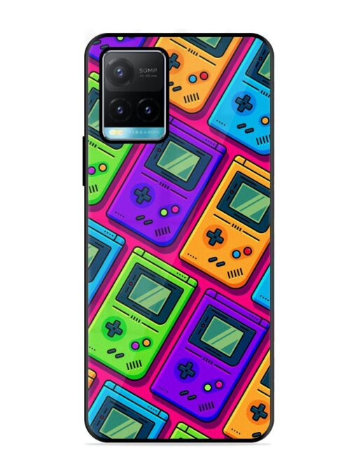 Game Seamless Pattern Glossy Metal Phone Cover for Vivo Y33S