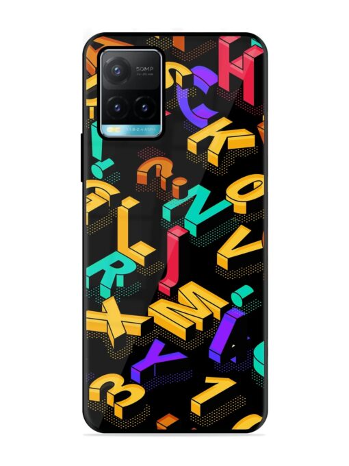 Seamless Pattern With Letters Glossy Metal Phone Cover for Vivo Y33S Zapvi