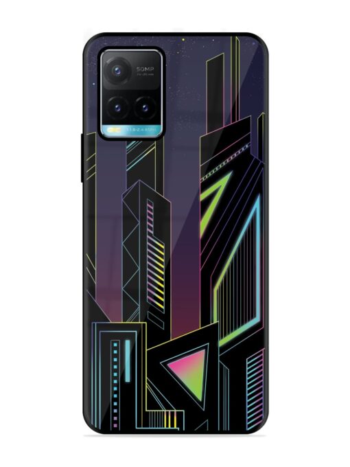 Neon Dreamscape Glossy Metal Phone Cover for Vivo Y33S