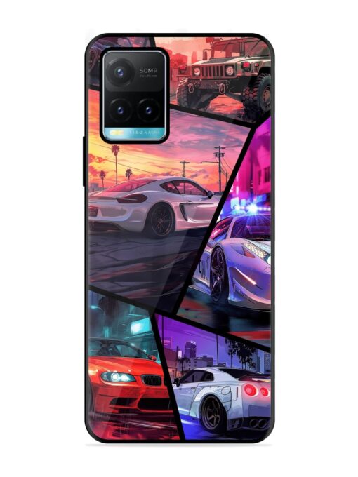 Ride In Pixels Glossy Metal Phone Cover for Vivo Y33S Zapvi