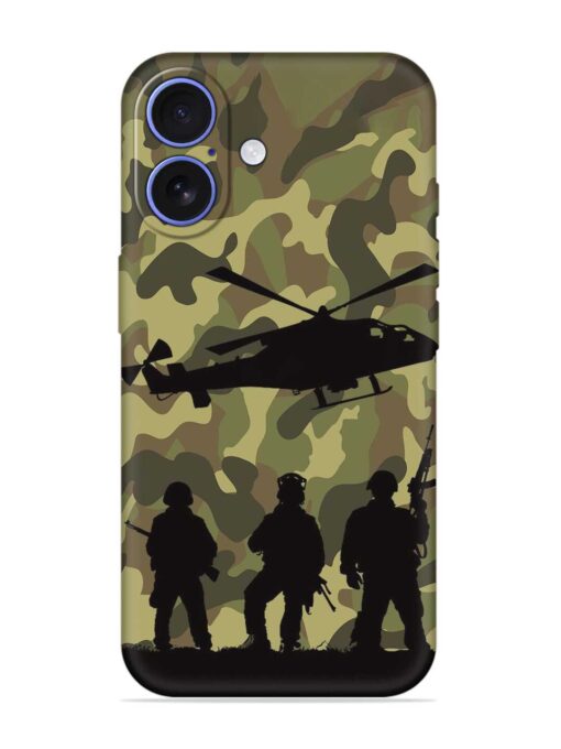 Army Heros Embossed Soft Silicone Case for Apple Iphone 16 Zapvi