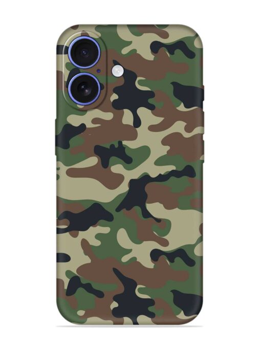 Army Military Camouflage Dark Green Embossed Soft Silicone Case for Apple Iphone 16 Zapvi