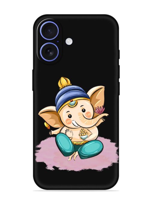 Bal Ganesh Vector Art Embossed Soft Silicone Case for Apple Iphone 16 Zapvi