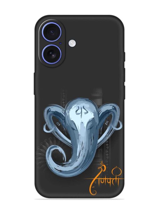 Illustration Lord Ganpati Embossed Soft Silicone Case for Apple Iphone 16 Zapvi