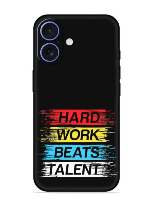 Hard Work Beats Embossed Soft Silicone Case for Apple Iphone 16 Zapvi