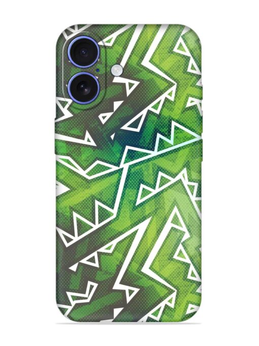 Green Graffiti Seamless Embossed Soft Silicone Case for Apple Iphone 16 Zapvi