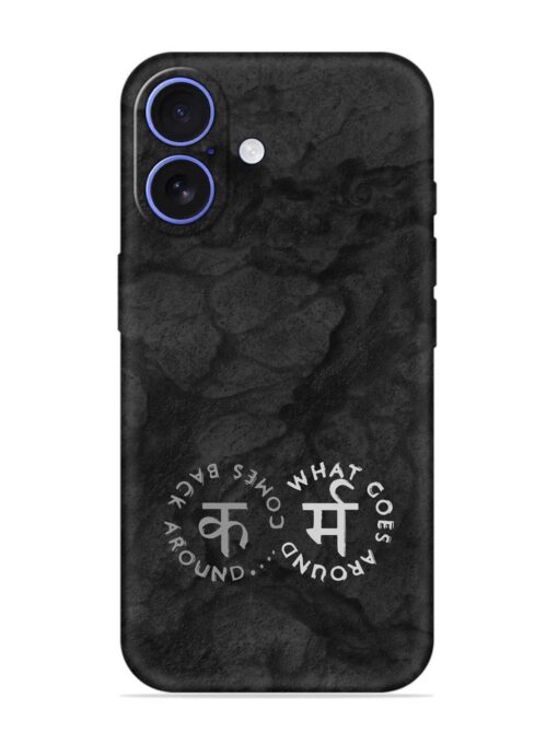 Karma Hindi Word Embossed Soft Silicone Case for Apple Iphone 16 Zapvi