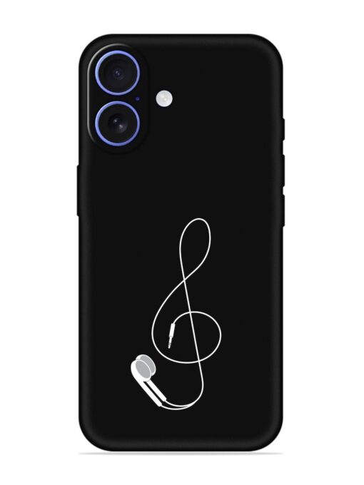 Music Earphone Vector Embossed Soft Silicone Case for Apple Iphone 16 Zapvi