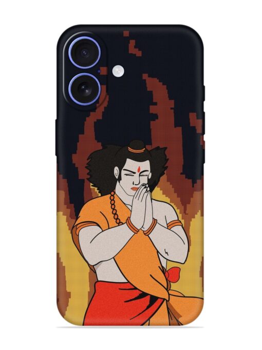 Shree Ram Vector Embossed Soft Silicone Case for Apple Iphone 16 Zapvi