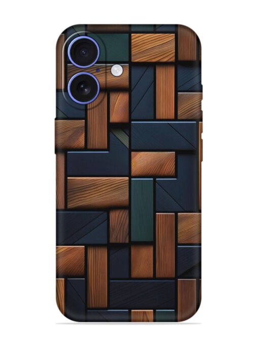 Wooden Background Cubes Embossed Soft Silicone Case for Apple Iphone 16 Zapvi