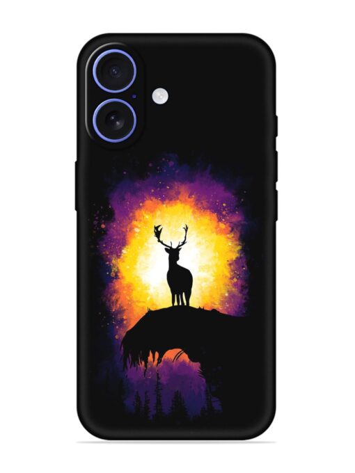 Elk Animal Art Embossed Soft Silicone Case for Apple Iphone 16 Zapvi