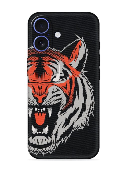 Tiger Aggression Embossed Soft Silicone Case for Apple Iphone 16