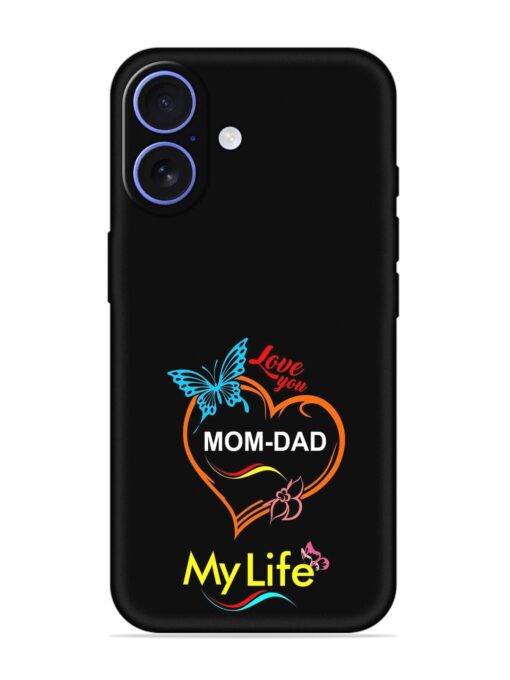 Love You Mom Dad Embossed Soft Silicone Case for Apple Iphone 16