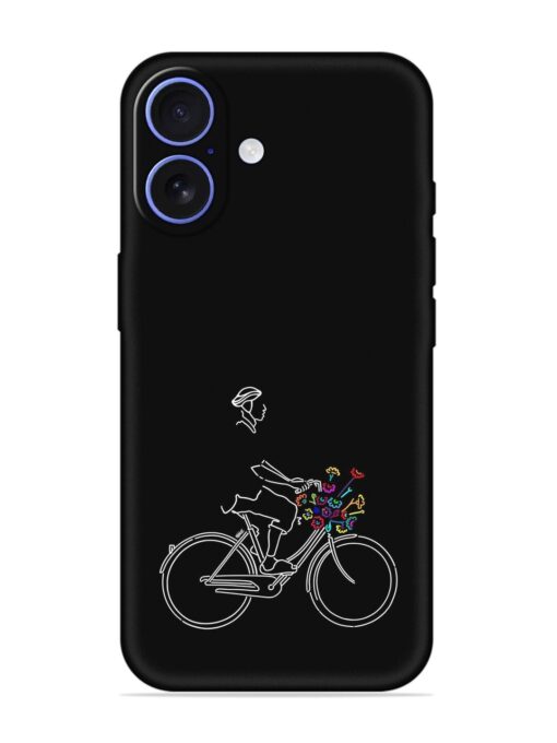 Minimalist Cycle Art Embossed Soft Silicone Case for Apple Iphone 16 Zapvi