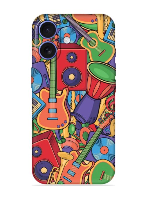 Colorful Music Art Embossed Soft Silicone Case for Apple Iphone 16