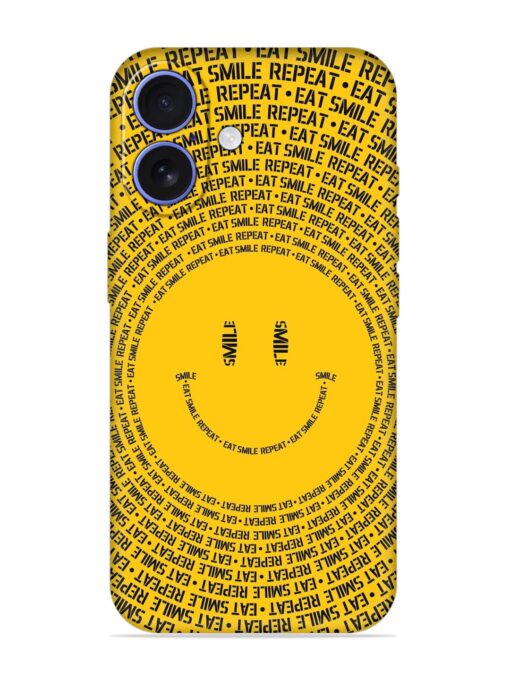 Smiley Embossed Soft Silicone Case for Apple Iphone 16 Plus Zapvi