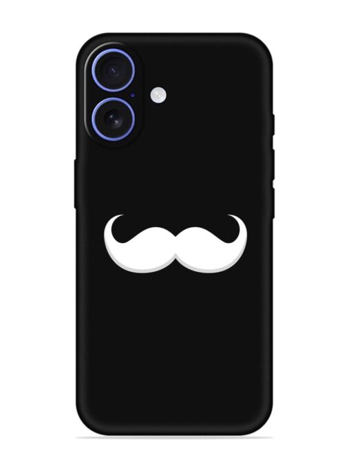 Mustache Vector Embossed Soft Silicone Case for Apple Iphone 16 Plus Zapvi