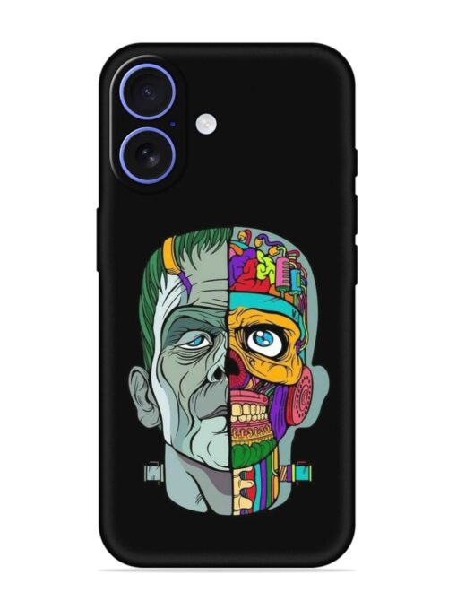 Men Vs Skull Embossed Soft Silicone Case for Apple Iphone 16 Plus Zapvi