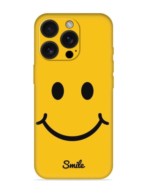 Yellow Smiley Embossed Soft Silicone Case for Apple Iphone 16 Pro Zapvi