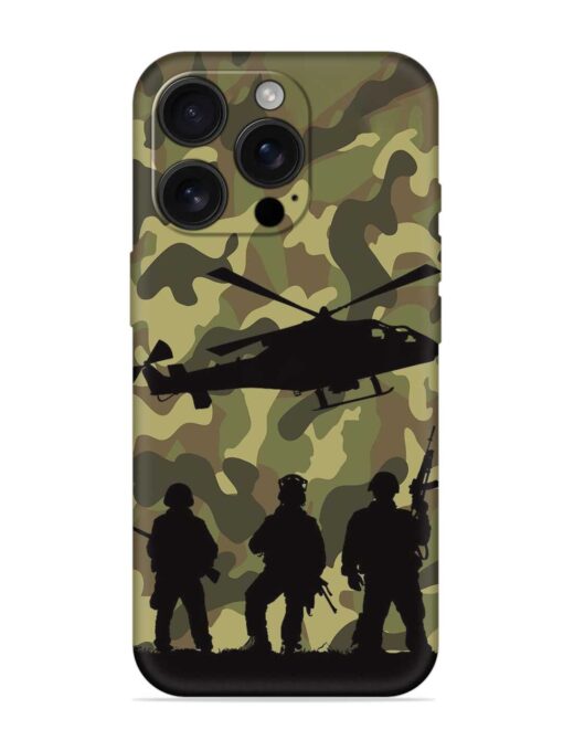 Army Heros Embossed Soft Silicone Case for Apple Iphone 16 Pro Zapvi