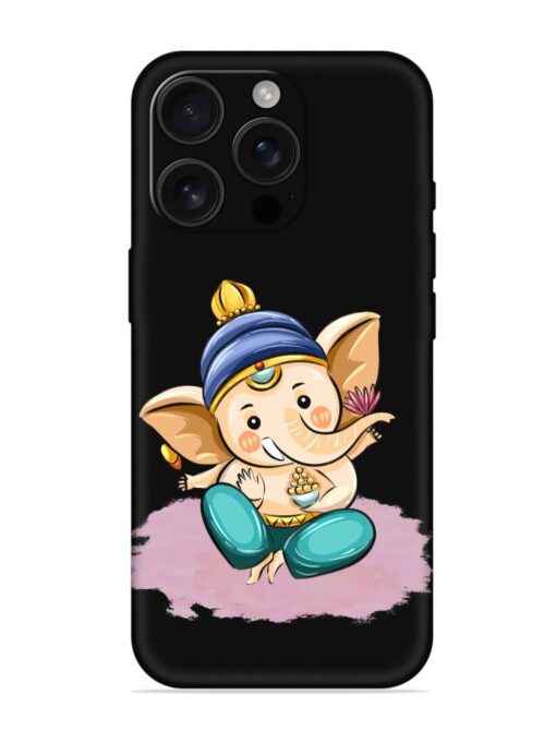 Bal Ganesh Vector Art Embossed Soft Silicone Case for Apple Iphone 16 Pro Zapvi