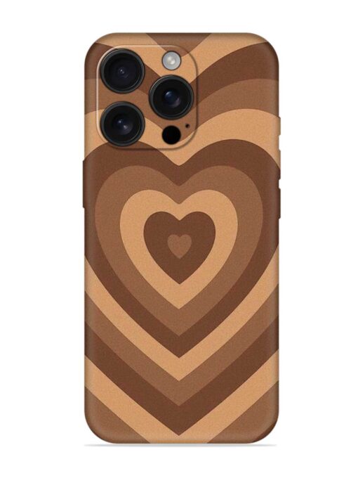 Brown Heart Embossed Soft Silicone Case for Apple Iphone 16 Pro Zapvi