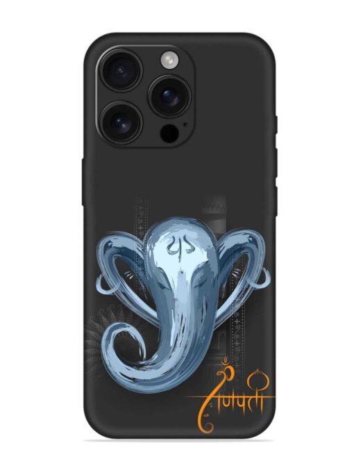 Illustration Lord Ganpati Embossed Soft Silicone Case for Apple Iphone 16 Pro