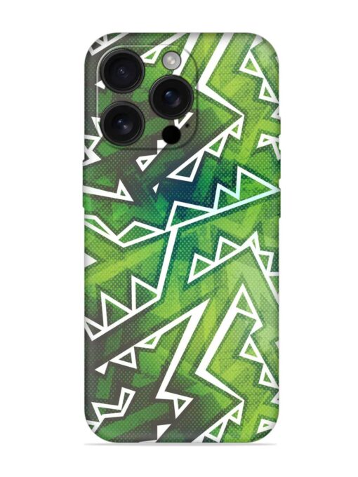 Green Graffiti Seamless Embossed Soft Silicone Case for Apple Iphone 16 Pro Zapvi