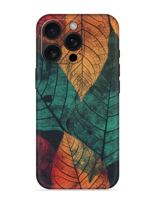 Leaves Artwork Embossed Soft Silicone Case for Apple Iphone 16 Pro Zapvi