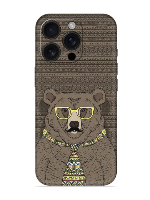 Grizzly Bear Embossed Soft Silicone Case for Apple Iphone 16 Pro Zapvi