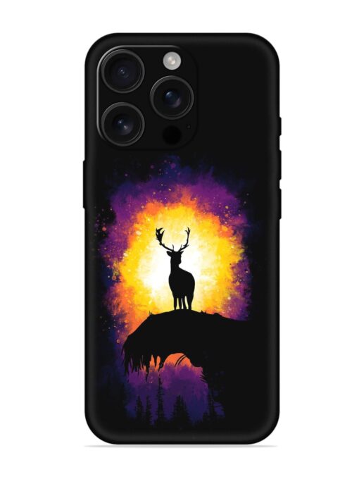 Elk Animal Art Embossed Soft Silicone Case for Apple Iphone 16 Pro Zapvi