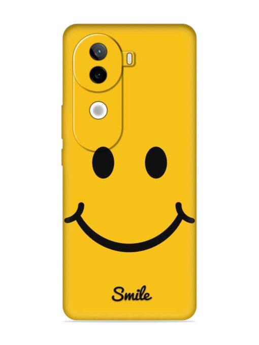 Yellow Smiley Embossed Soft Silicone Case for Iqoo Z9S (5G) Zapvi