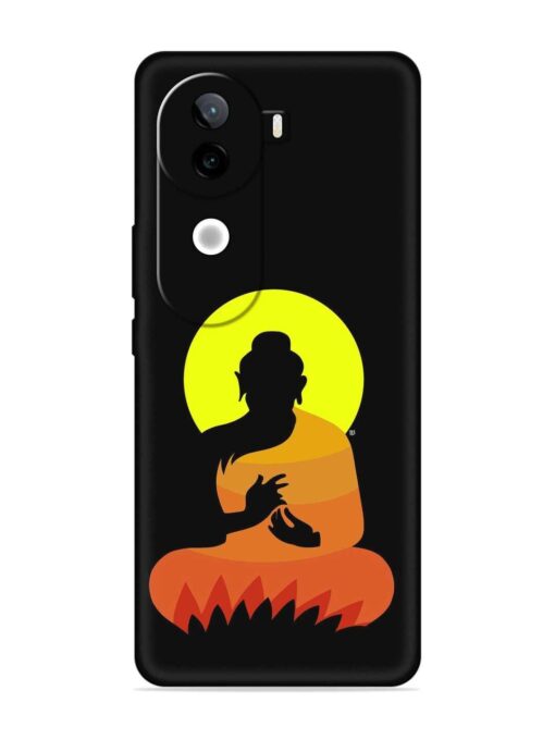 Buddha Art Black Embossed Soft Silicone Case for Iqoo Z9S (5G)