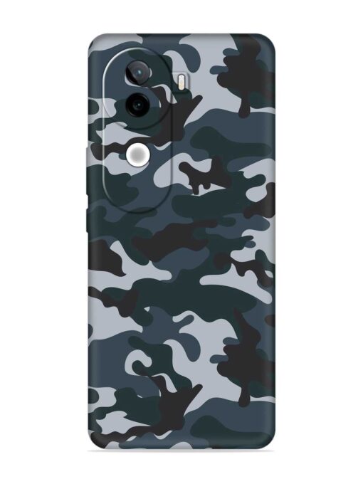 Dark Blue Army Military Art Embossed Soft Silicone Case for Iqoo Z9S (5G) Zapvi