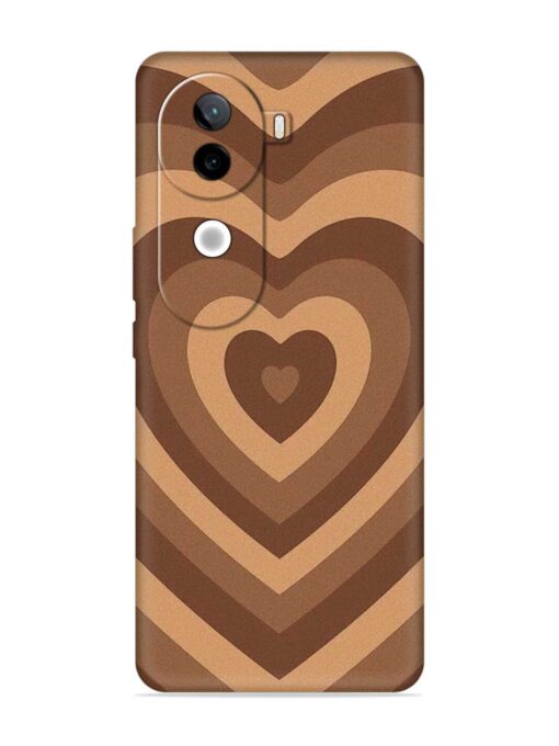 Brown Heart Embossed Soft Silicone Case for Iqoo Z9S (5G)