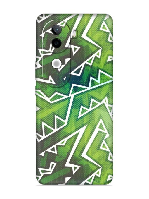 Green Graffiti Seamless Embossed Soft Silicone Case for Iqoo Z9S (5G)