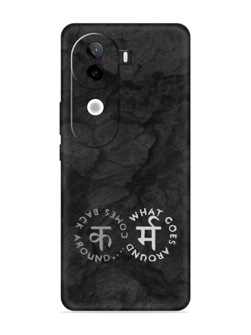 Karma Hindi Word Embossed Soft Silicone Case for Iqoo Z9S (5G)