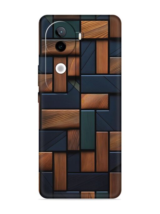 Wooden Background Cubes Embossed Soft Silicone Case for Iqoo Z9S (5G)