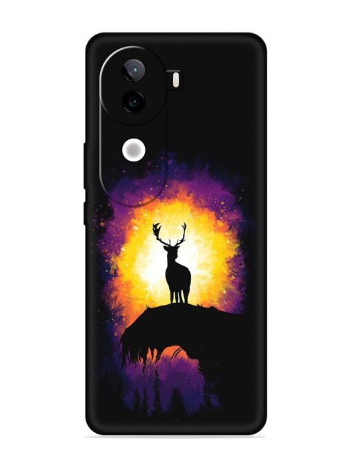 Elk Animal Art Embossed Soft Silicone Case for Iqoo Z9S (5G)