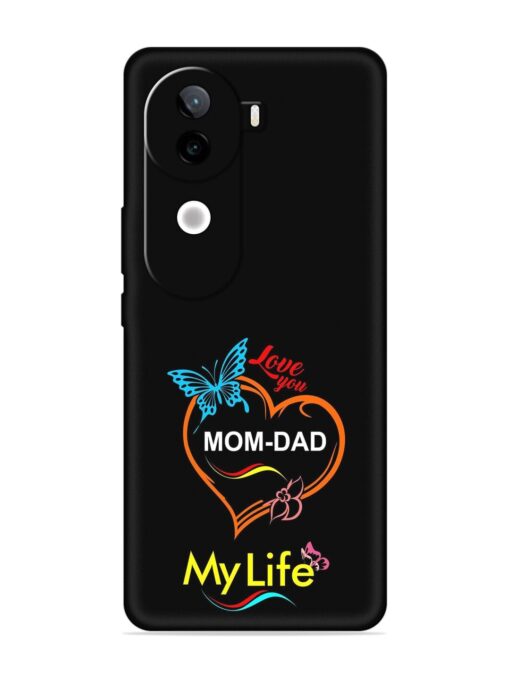 Love You Mom Dad Embossed Soft Silicone Case for Iqoo Z9S (5G)