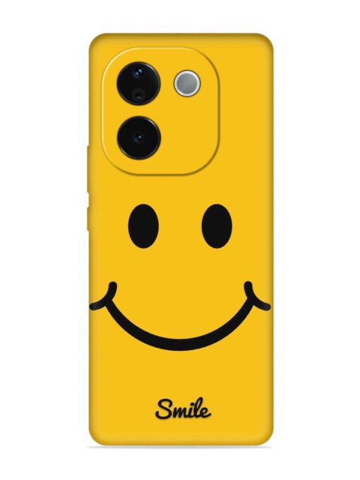 Yellow Smiley Embossed Soft Silicone Case for Iqoo Z9S Pro (5G) Zapvi