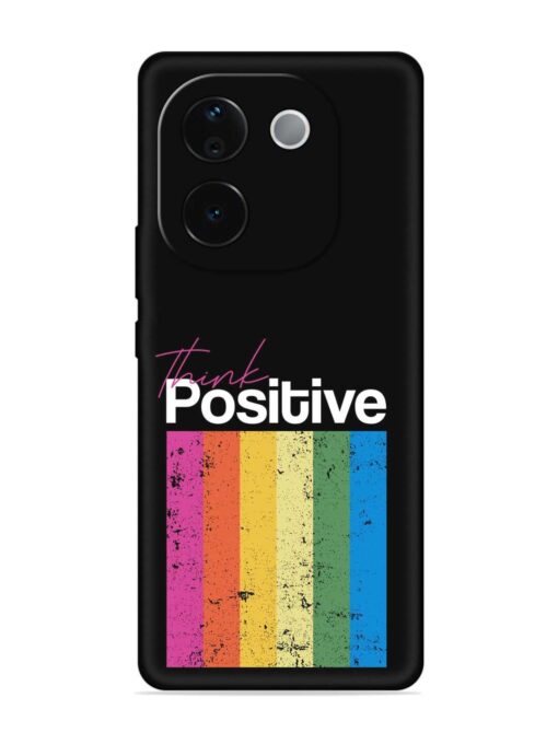 Think Positive Typography Embossed Soft Silicone Case for Iqoo Z9S Pro (5G) Zapvi