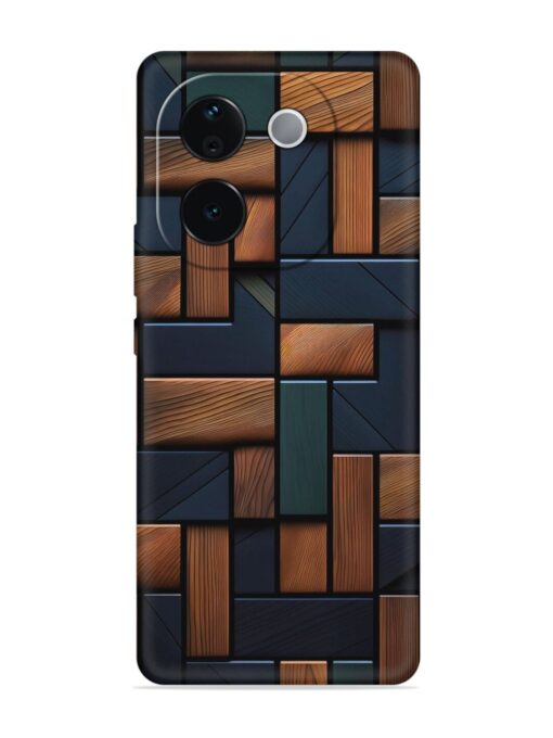 Wooden Background Cubes Embossed Soft Silicone Case for Iqoo Z9S Pro (5G) Zapvi