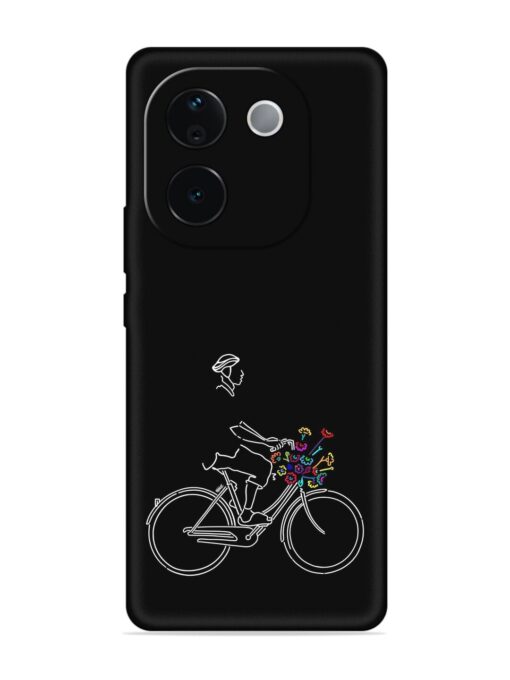 Minimalist Cycle Art Embossed Soft Silicone Case for Iqoo Z9S Pro (5G)